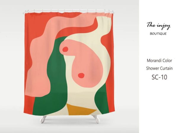 Abstract Woman Body Shower Curtain, Waterproof And Washable Shower Curtain For Bathtub, Modern Art Bathroom Decor