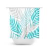 Aqua Bathroom, Palm Tree Shower Curtain, Tropical Bathroom, Guest Bathroom, Botanical Bathroom Decor, Aqua Gray Shower Curtain