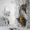 Black Swan Shower Curtain for Bathroom Decor, Home Decor