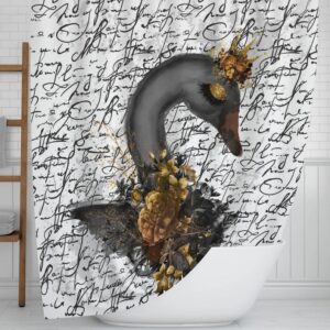 Black Swan Shower Curtain for Bathroom Decor, Home Decor