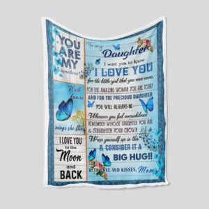 Blue Butterfly Quilt Blanket For Girls - Perfect for Bedroom Decor