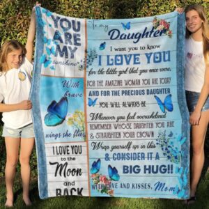 Blue Butterfly Quilt Blanket For Girls - Perfect for Bedroom Decor