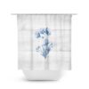 Blue Flowers Shower Curtain, Farmhouse Bathroom Decor, Flower Bath Curtain, Blue Bathroom, Minimalist Bathroom