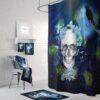 Blue Skull Shower Curtain for Bathroom Decor, Home Decor