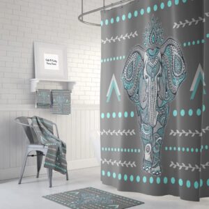 Boho Elephant Shower Curtain for Bathroom Decor, Home Decor