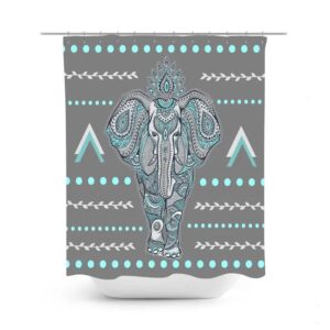 Boho Elephant Shower Curtain for Bathroom Decor, Home Decor