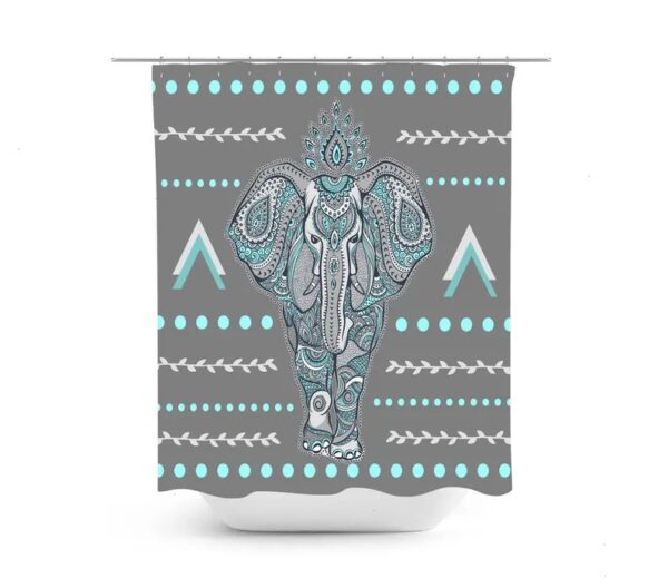 Boho Elephant Shower Curtain for Bathroom Decor, Home Decor