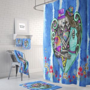Boho Skull Shower Curtain for Bathroom Decor, Home Decor