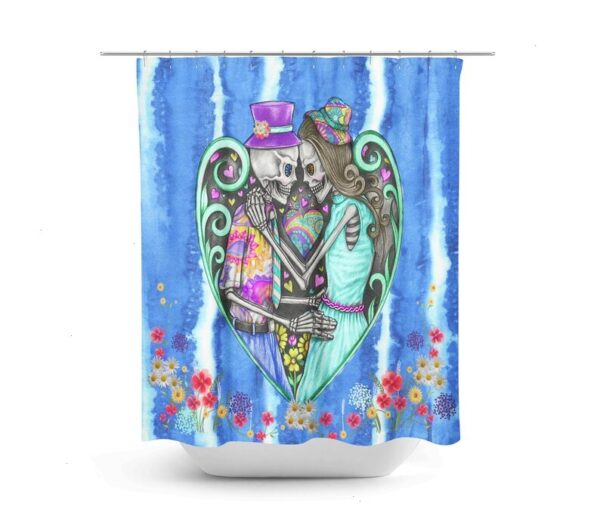 Boho Skull Shower Curtain for Bathroom Decor, Home Decor