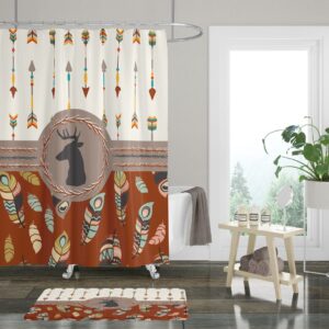 Boho Tribal Deer Shower Curtain for Bathroom Decor, Home Decor