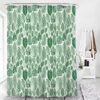 Botanical Green Leaves Shower Curtain, Tropical Forest Leaf Trees Palm Monstera, Fabric Bath Curtain, House Gift