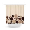 Brown And Beige Shower Curtain, Geometric Bath Curtain, Brown Bathroom, Fabric Shower Curtain, Brown Polka Dot Curtain