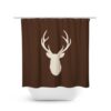 Brown Shower Curtain, Hunting Lodge Decor, Deer Head Antler Bathtub Curtain, Woodland Bathroom, Brown Bathroom Decor, Boy Bathroom