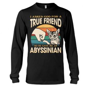 Cats Shirt - I Aksed God For A True Friend So He Gave Me A Abyssinian