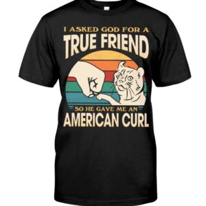 Cats Shirt - I Aksed God For A True Friend So He Gave Me A American Curl