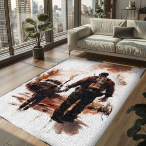 Celebrate Heroes: Custom Firefighter Carpets for Dad and Son, Firefighter Rugs for Living Room Bedroom, Firefighter Rectangular Rugs Full Size FR109