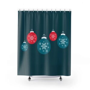 Christmas Holiday Ornament Shower Curtain