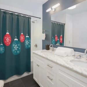 Christmas Holiday Ornament Shower Curtain