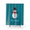 Christmas Holiday Snowman - Shower Curtain