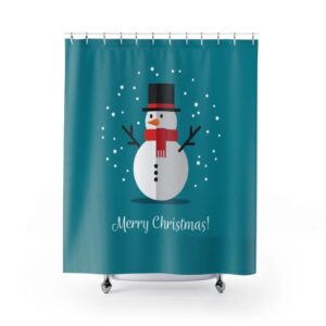 Christmas Holiday Snowman - Shower Curtain