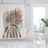 Colorful Boho Rainbow Shower Curtain, Bohemian Palm Leaves Design, Fabric Curtain Home Bathroom Decor Kids Children