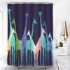 Colorful Giraffes Shower Curtain, Animal Fauna Wildlife Forest Pattern Fabric Bathroom Curtain Accessories