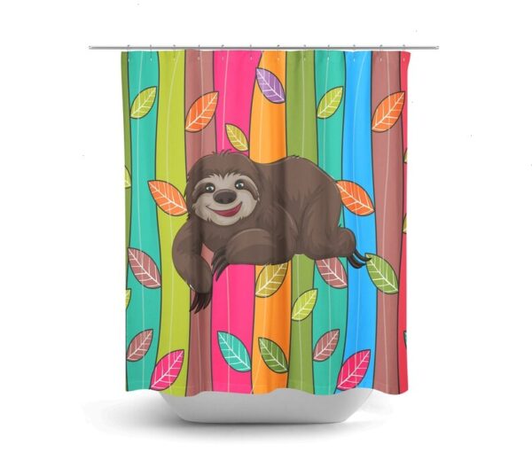 Colorful Sloth Shower Curtain for Bathroom Decor, Home Decor