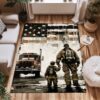 Courageous Firefighter Heroes Custom Carpet: Honor Bravery in Your Home, Firefighter Rugs for Living Room Bedroom, Firefighter Rectangular Rugs Full Size FR70