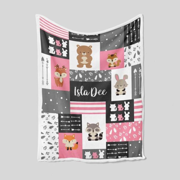 Custom Baby Blanket - Personalized Name Nursery Quilt Bedding Set