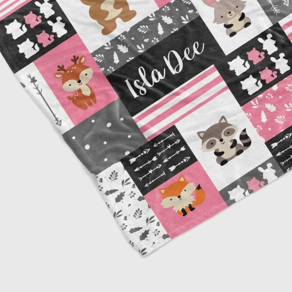 Custom Baby Blanket - Personalized Name Nursery Quilt Bedding Set