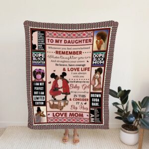 Custom Black Queen Quilt Blanket For Daughter - Great for Home Decoration