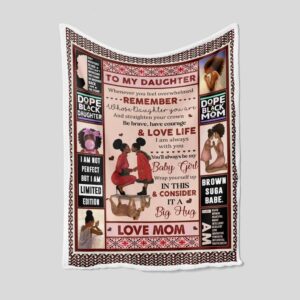 Custom Black Queen Quilt Blanket For Daughter - Great for Home Decoration