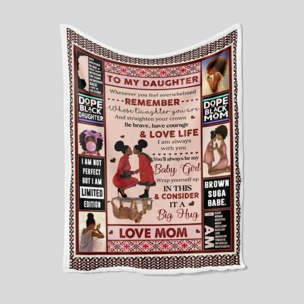 Custom Black Queen Quilt Blanket For Daughter - Great for Home Decoration