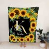 Custom Kids Sunflower Blanket - Personalized Name Blanket