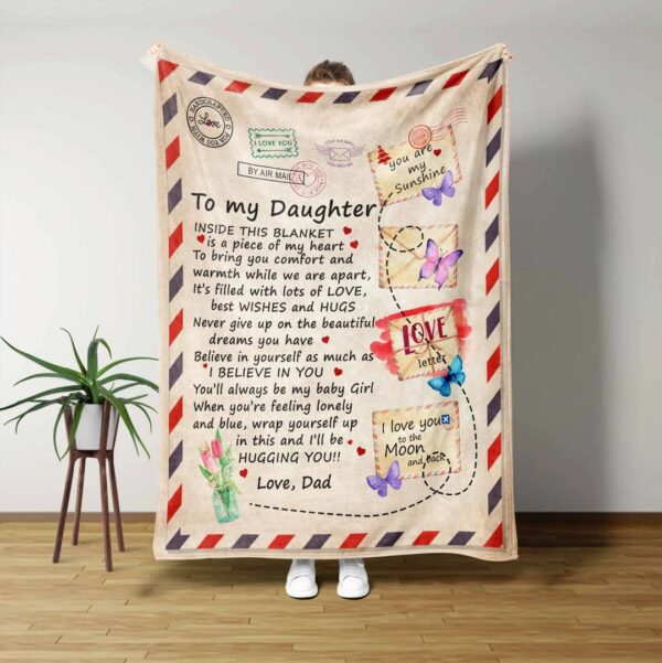 Custom Name Butterfly Quilt Blanket For Daughter - Sofa Blanket