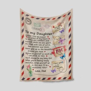 Custom Name Butterfly Quilt Blanket For Daughter - Sofa Blanket