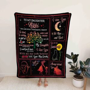Custom Name Dad Quilt Blanket For Daughter From Mother - Great Gifts for Family