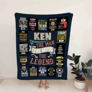 Custom Name Quilt Blanket - The Man The Myth The Legend or Perfect for Bedroom Decor