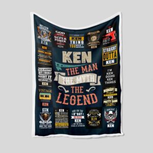 Custom Name Quilt Blanket - The Man The Myth The Legend or Perfect for Bedroom Decor