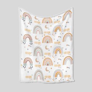 Custom Name Rainbow Quilt Bedding Set - Nursery Blanket, Baby Girl or Great Gifts for Family
