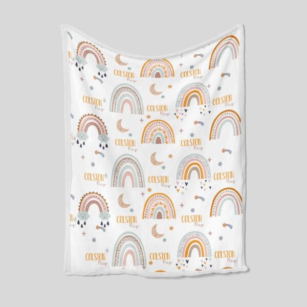 Custom Name Rainbow Quilt Bedding Set - Nursery Blanket, Baby Girl or Great Gifts for Family