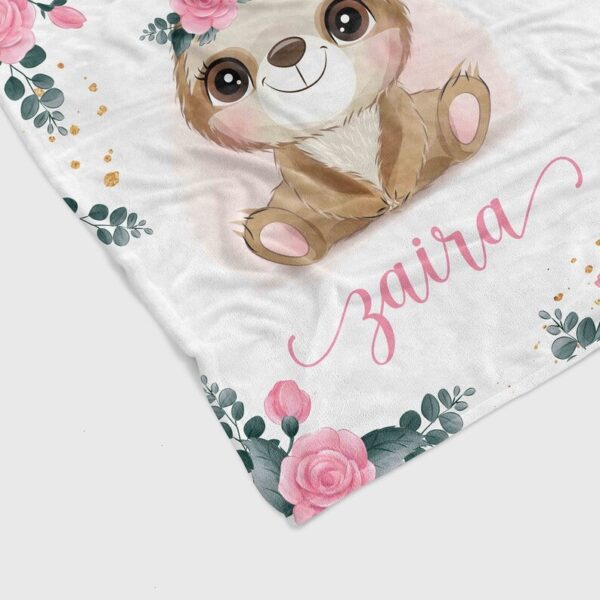 Custom Name Sloth Quilt Blanket - Nursery, Baby Boys And Girls or Great Gifts for Family
