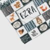 Custom Name Woodland Animal Nursery Quilt Blanket - Newborn, Deer, Fox, Bear, Owl, Rabbit or Perfect for Bedroom Decor