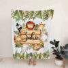Custom Name Woodland Safari Baby Quilt - Lion, Elephant, Giraffe, Monkey or Great Gifts for Family
