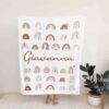Custom Rainbow Baby Quilt Blanket - With Name, Perfect for Bedroom Decor or Suitable for Home Decoration