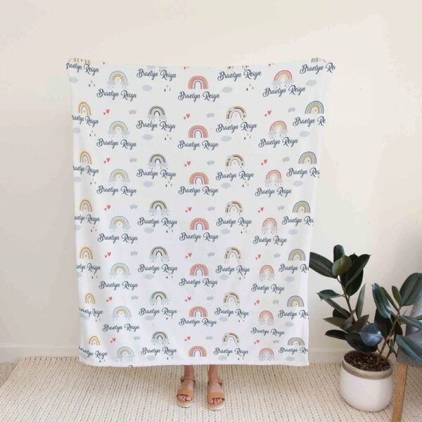 Custom Rainbow Quilt Blanket - With Name, Suitable for Home Decoration or Perfect for Bedroom Decor