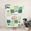Custom Woodland Baby Blanket - Personalized Name Nursery Quilt Set