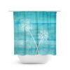 Dandelion Shower Curtain, Rustic Bathroom Decor, Rustic Bath Curtain, Farmhouse Bathroom, Teal Bathroom, Aqua Bath Curtain