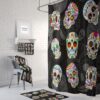 Day Of The Dead Skull Shower Curtain for Bathroom Decor, Home Decor