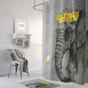 Elephant Shower Curtain for Bathroom Decor, Home Decor